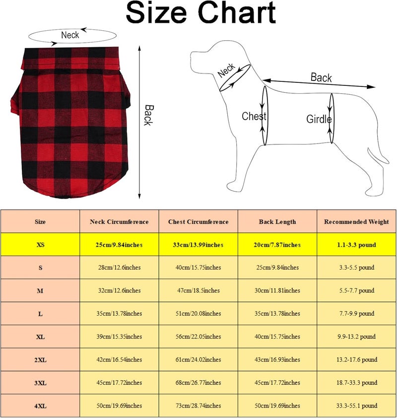 Tongcloud 3 Pack Plaid Puppy Cat Shirt - Cute Dog & Cat Shirts for Extra Large Dogs & Cats - Birthday Party & Holiday Photo - Image 3